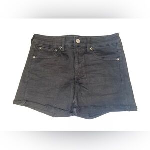 Black denim shorts